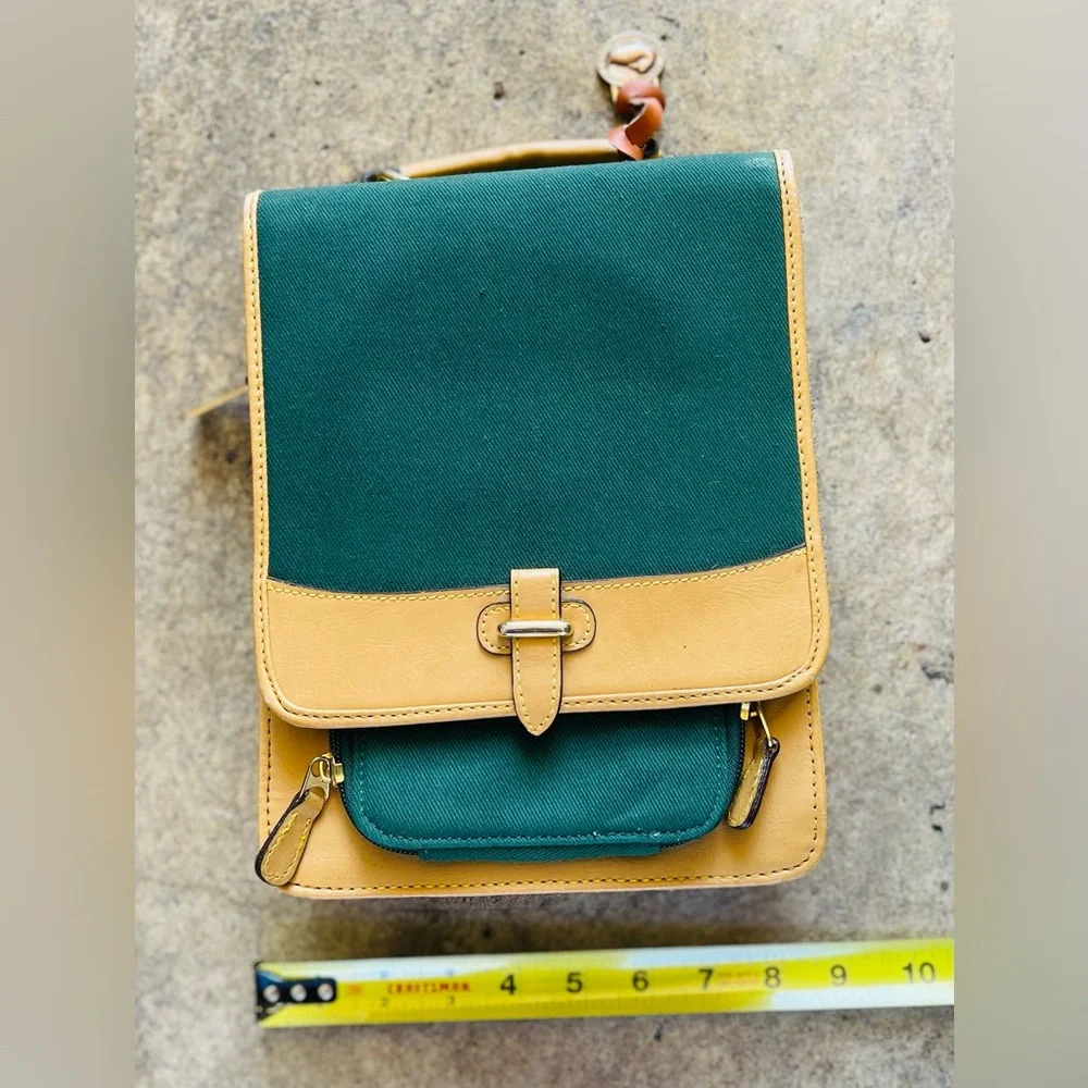 Vintage Leather Canvas Dooney & Bourke Multi Compartment Purse Handbag - Picture 12 of 13